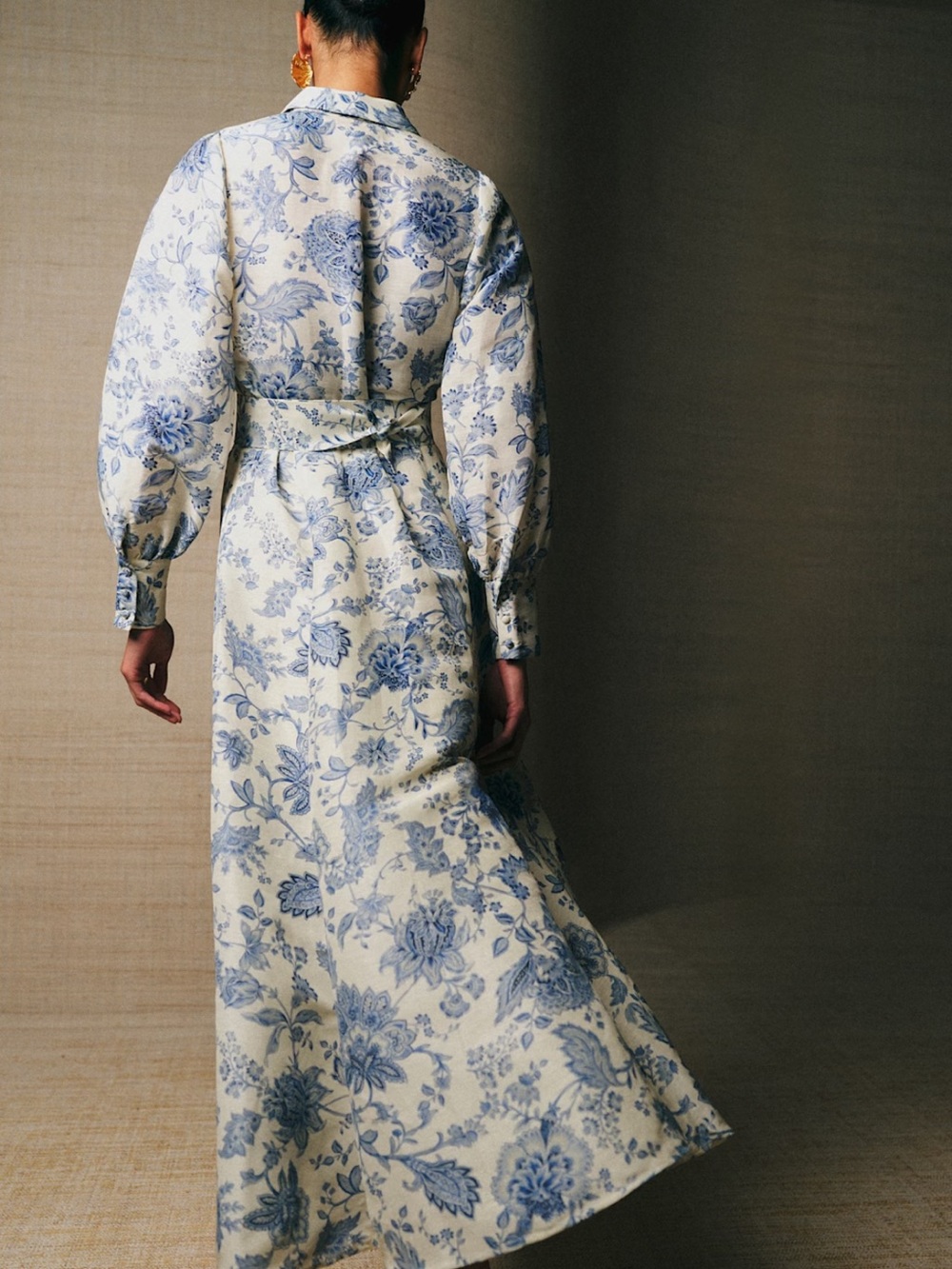 Sezane Editions Bellisima Toile Maxi Dress Shirtdress Linen Silk 34 XS S - Picture 7 of 7